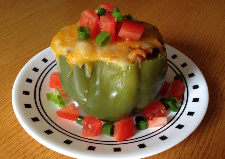 Simple Way to Make Ultimate Bean And Rice Stuffed Peppers (vegetarian)