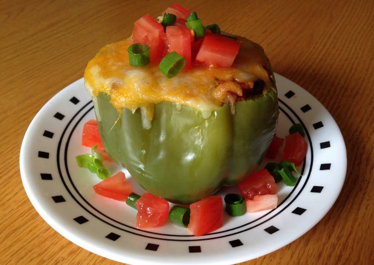 Easiest Way to Make Speedy Bean And Rice Stuffed Peppers (vegetarian)