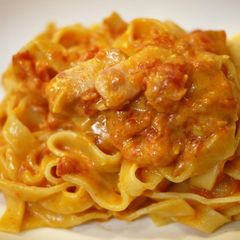 A picture of Mascarpone and Tomato Pasta.