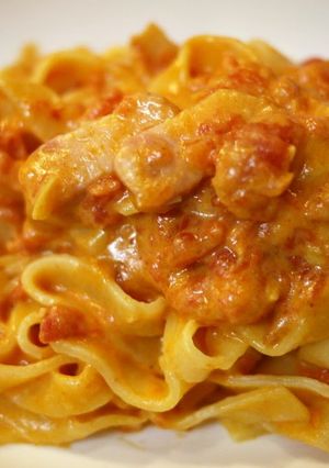 A picture of Mascarpone and Tomato Pasta.