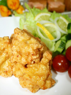 A picture of Garlic Mayo Flavored Karaage Fried Chicken.