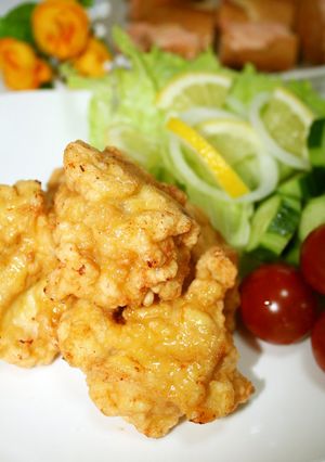 A picture of Garlic Mayo Flavored Karaage Fried Chicken.