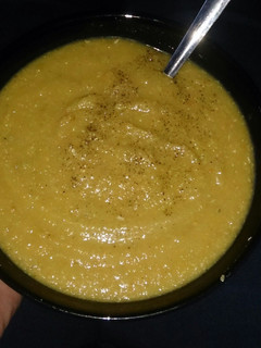 A picture of Thick chicken & vegetable soup.