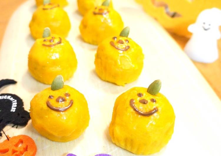 Recipe of Quick Halloween Pumpkin-Shaped Kabocha Squash Sweets