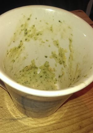 A picture of Broccoli blue cheese soup.