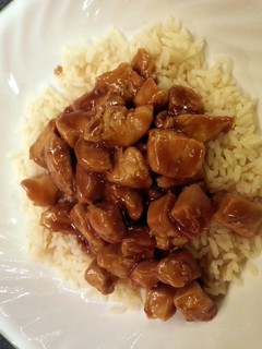 A picture of Bourbon Chicken.