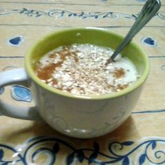 A picture of banana soya yogurt smoothie (lactose free).