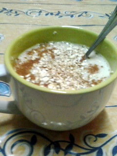 A picture of banana soya yogurt smoothie (lactose free).