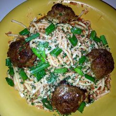 A picture of 4 Cheese Meatballs And Spaghetti.