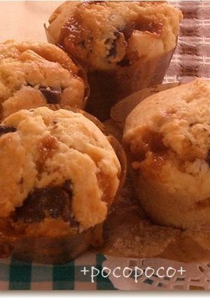 A picture of Caramel & Chocolate Chunk Muffins.