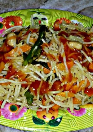 A picture of Noodles in Indian Style.