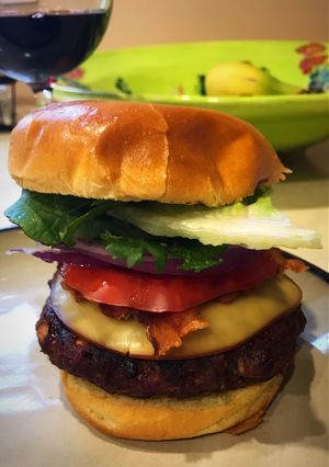 A picture of The Smokehouse Bacon Burger.