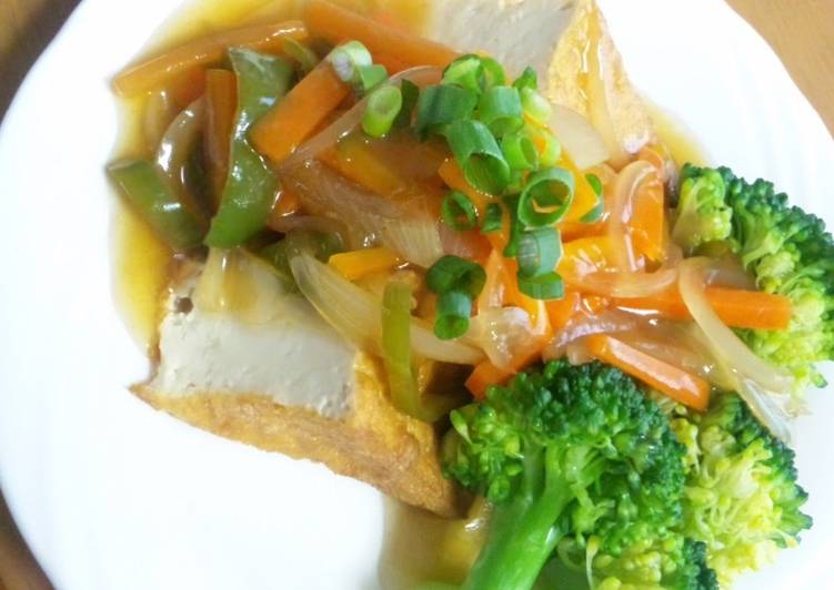 Recipe of Ultimate Atsuage with Sweet and Sour Vegetable Sauce