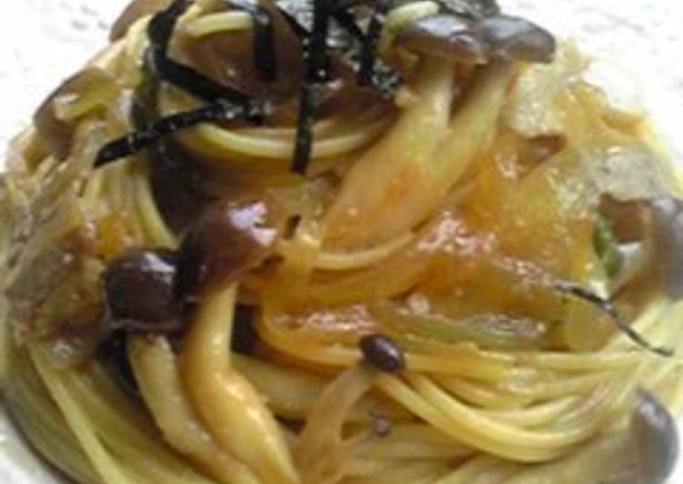 Simple Way to Make Perfect Japanese Flavored Shimeji Mushroom and Butter Pasta