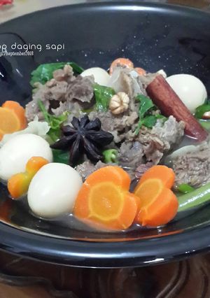 Foto resep Sop daging sapi dan telur puyuh