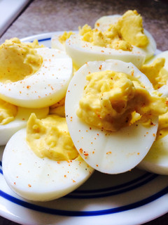 A picture of Cajun Devilish Eggs.