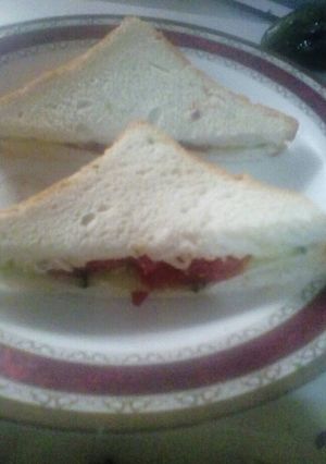 A picture of Vegetables sandwich.
