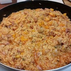 A picture of Spanish Rice With Kielbasa.