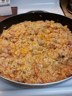 A picture of Spanish Rice With Kielbasa.