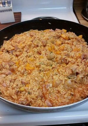 A picture of Spanish Rice With Kielbasa.