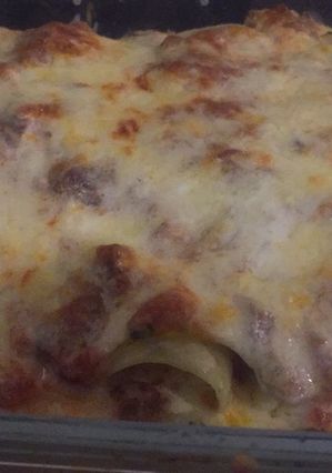Una foto de Canelones espinaca crema