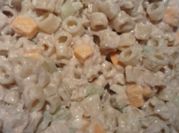 A picture of cheddar pasta salad