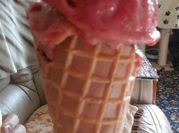 A picture of strawberry meringue dessert