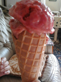A picture of Irmgards Strawberry Pavlova ice cream/sorbet low calorie.