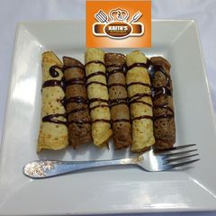 Vanilla and chocolate crepes A picture of Vanilla and chocolate crepes.