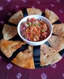 Leftover roti nachos with viral tomato chutney (tomato salsa)