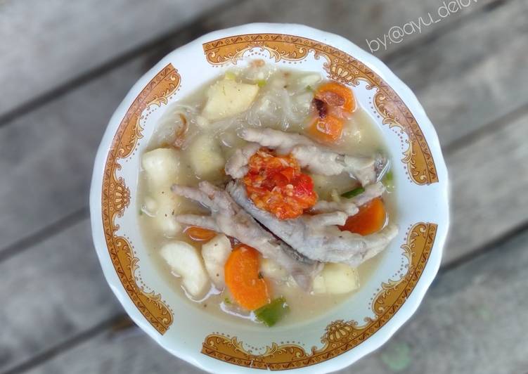 Resep Sup singkong ceker yang Enak Banget