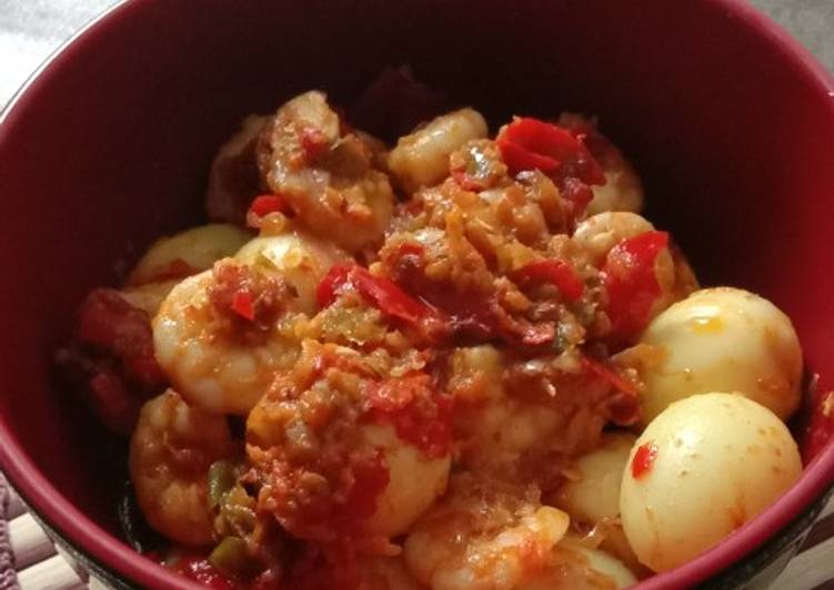 Sambal udang telur puyuh