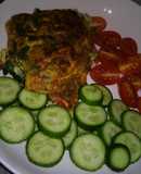 Tortilla de vegetales y verduras picaditos