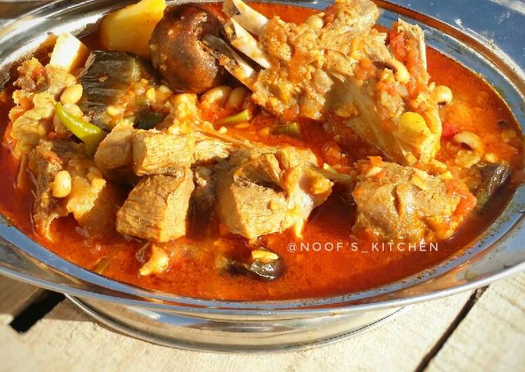 Bagaimana Membuat Marak Daging dan Sayuran berkuah merah (مرق اللØÙ…) Anti Gagal