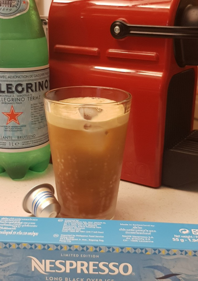 氣泡冰咖啡-氣泡水簡易飲品-Nespresso膠囊咖啡 的食譜成品照片