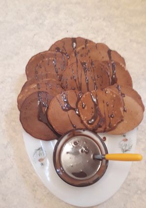 Une photo de Pour le goûter des pancakes chocolats