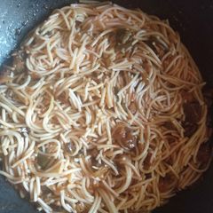 A picture of Left over Spaghettis.