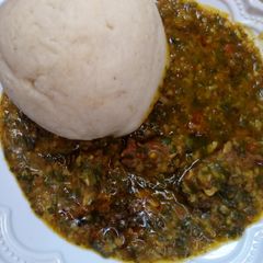 A picture of Tuwon shinkafa miyan zogale.