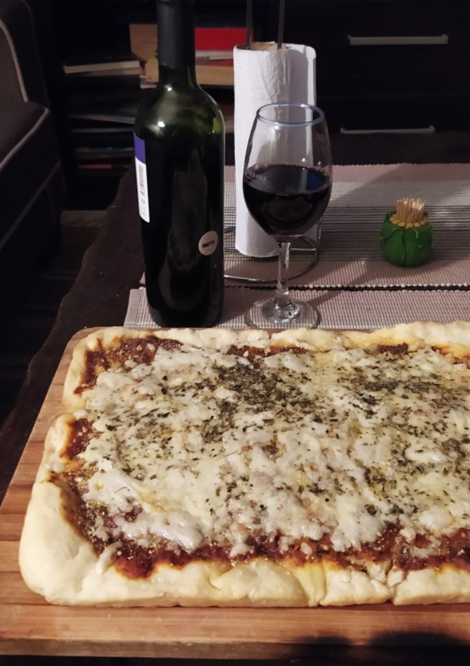 Una foto de Pizza con queso magro!!