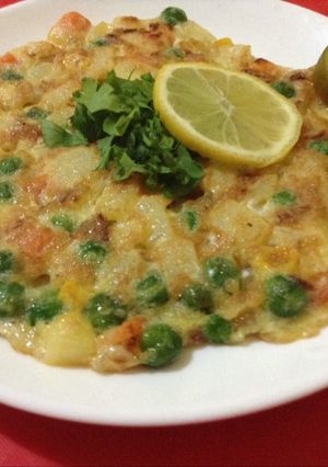 صورة لوصفة أكله خفيفة عجة بالخضار🍛