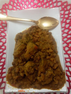 A picture of Porridge beans and plantain.