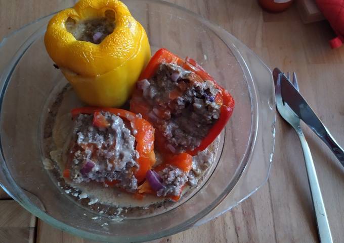 Mit Hackfleisch gefüllte Paprika Rezept von Arne - Cookpad