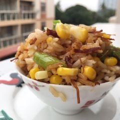 Baked Rice with XO Sauce and Sweetcorn A picture of Baked Rice with XO Sauce and Sweetcorn.