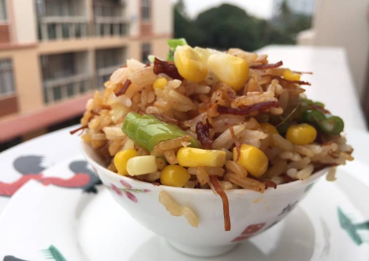 Baked Rice with XO Sauce and Sweetcorn