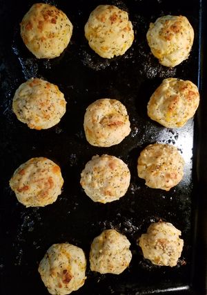 A picture of Gluten Free Garlic Cheddar Biscuits.