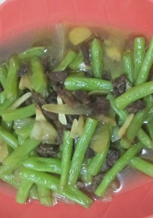 Foto resep Tumis baby buncis daging