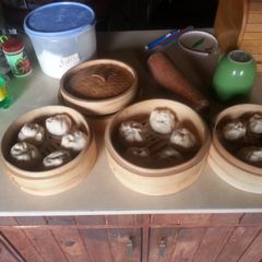A picture of Chinese Steam buns for breakfast by Javier.