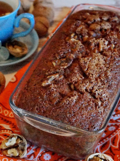 Una foto de Bizcocho de plátano y nueces o pan de banana