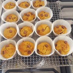 A picture of Chocolate chip pumpkin muffins.