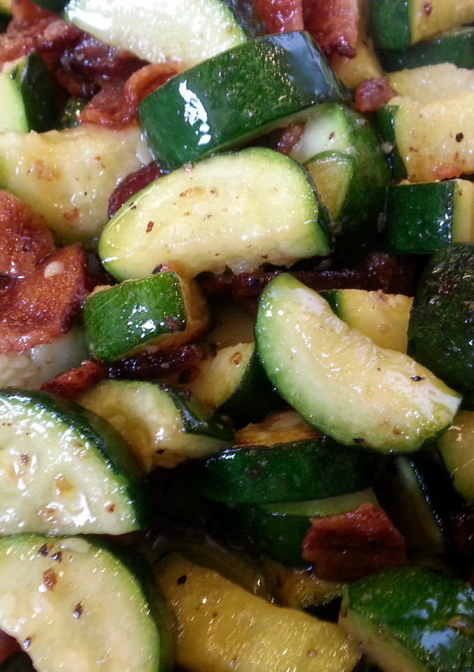 A picture of Bacon Fried Zucchini.